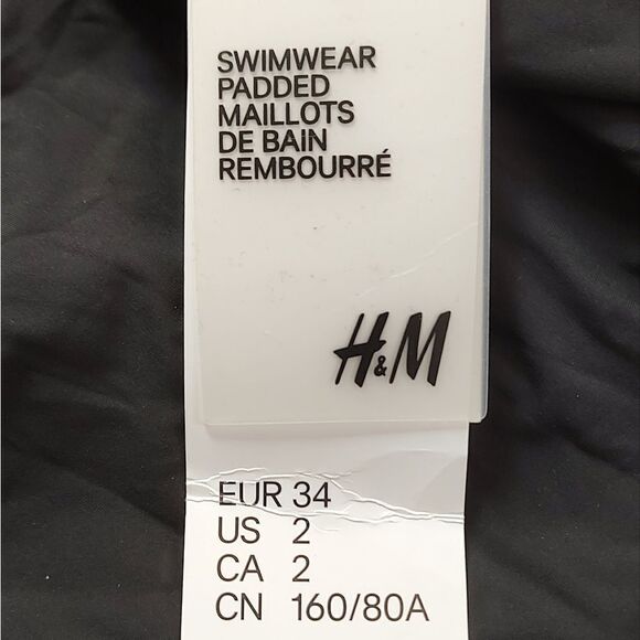 H&M One Piece Black Scallop Swimsuit Size 2 - Picture 5 of 6